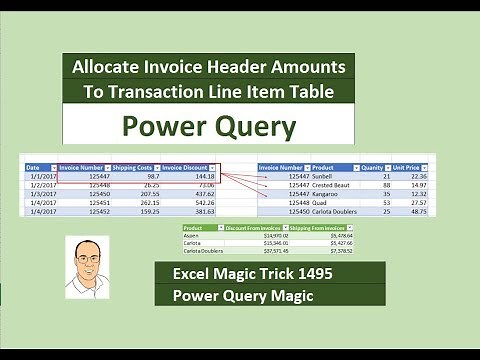 EMT 1495: Power Query: Allocate Invoice Header Amounts To Transaction Line Item Table