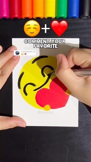 Emoji Mix Art ❤️+☺️ | What emojis next?👇 #shorts #emojimix #drawing #art #satisfying