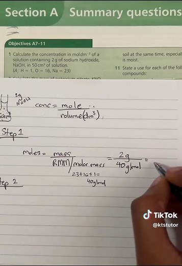 CSEC Chemistry Tutorial: Moles and Concentration
