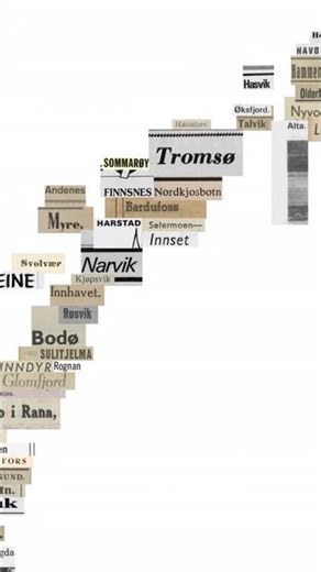 Building a map of Norway from vintage paper scraps