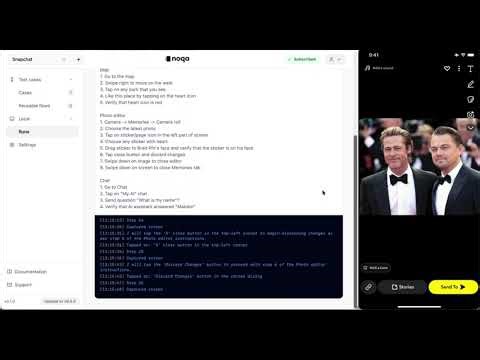 Snapchat demo (agentic QA)