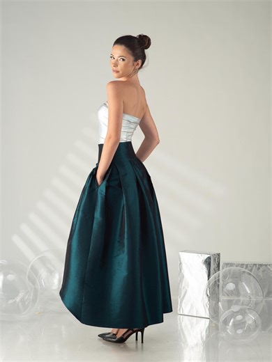 Long Taffeta Skirt, Formal High Low Maxi Skirt - Etsy