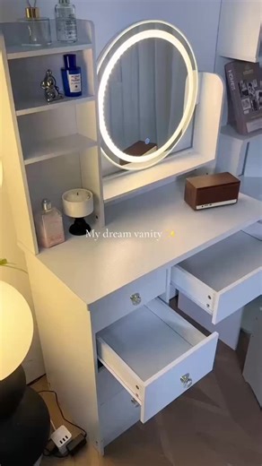 My dream vanity ✨ #girl #fufugaga #bedroom #fy #fyp #furniture #fypシ #mirror #vanity #makeup