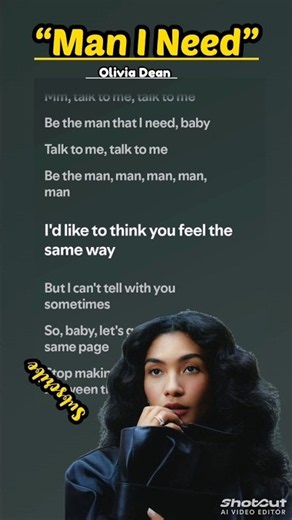 “Man I Need”- Olivia Dean (Lyrics) #newsong#trending #viral#song#lyrics