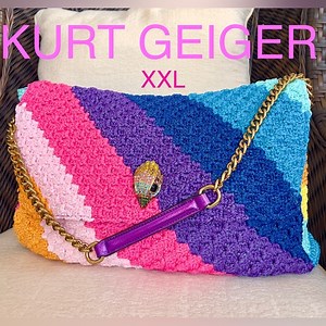 KURT GEIGER Crochet Rainbow XXL EXTRA LARGE SHOULDER bag