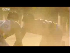 Athlete vs tribal warrior in gladiator-style fight - BBC