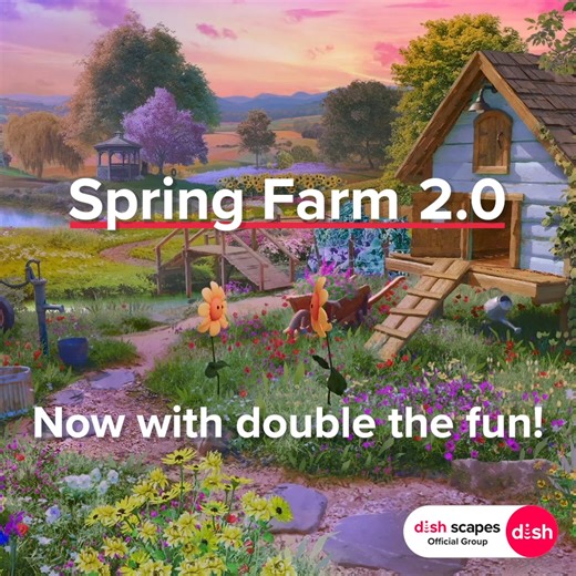 Hoppy Easter from DISH! Spring Farm 2.0 **launched early** today, March 29th. Go check it out now on Ch. 199! 🐰🐣🌷 #DISHOfficial | DISH