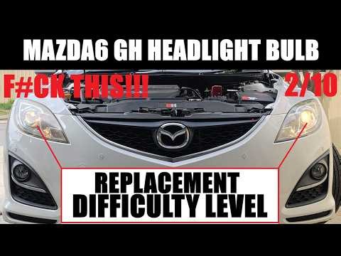 MAZDA 6 Headlight bulb replacement How To (Easy yet so Difficult)
