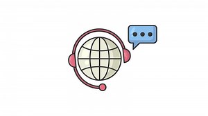 global customer support animated icon motion graphic