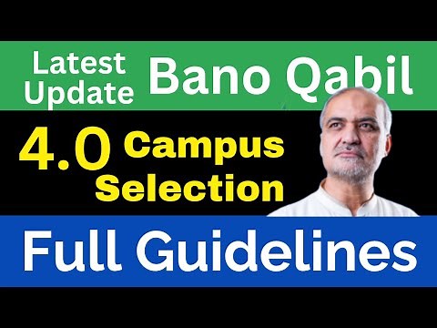 Bano Qabil 4.0 Campus Selection || How to select Bano Qabil Campus and Schedule