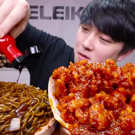 XTRA SPICY! #asmr #asmrvideo #mukbang #eating #bigbites #4u #korean #spicy #fyp #spedup #asmrsounds
