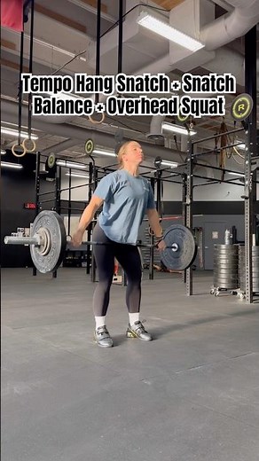 Tempo hang snatch + snatch balance + overhead squat, snatch primer movement demo video
