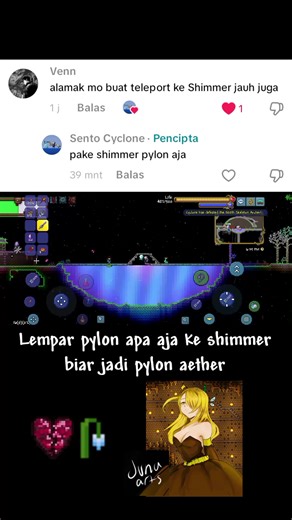 ga usah capek² narik kabel😂 mending bikin pylon aether aja✅💯🗣️#terraria