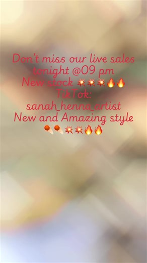 Live Sales Tonight: Unique Henna Styles from Mauritius