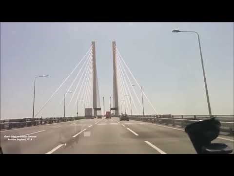 Driving Over The Queen Elizabeth II Bridge! Dartford Crossing over River Thames in England.