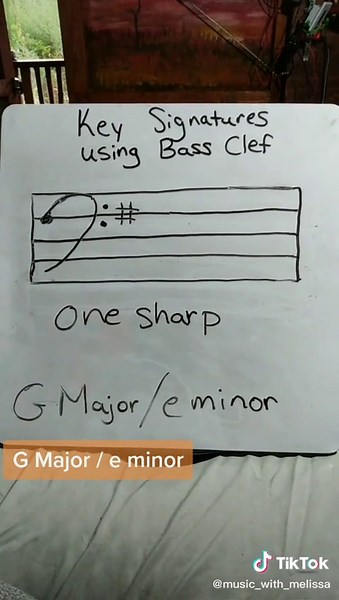 Key Signatures in Bass Clef for G Major/e minor #GMajor #eminor #minor #major #BassClef #fypシ #musiclessons #theory #keysignature #lessons #G #e #🎼