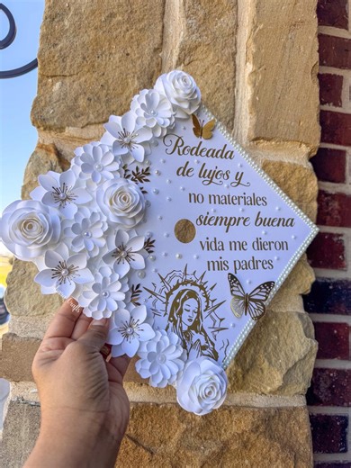 Grad Cap, Elegant Graduation Cap Decoration, Graduation Cap With Virgin Mary - Etsy