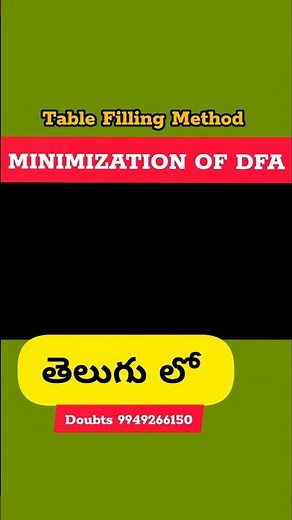 Minimization of DFA | Table Filling Method | Myphill-Nerode Theorem