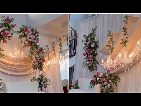 DIY Elegant Wedding Backdrop | Luxe Floral Arch & Chandelier Decor