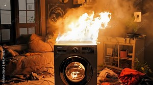 Washing Machine Fire In Bedroom During Night