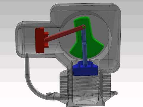 Solidworks Alpha-Type Stirling Engine