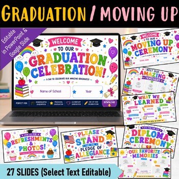 Graduation Ceremony Slideshow Presentation,Moving up Editable PPT & Google Slide