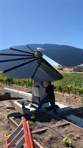 This solar flower follows the sun all day — nature meets technology. ‪@solar24news‬