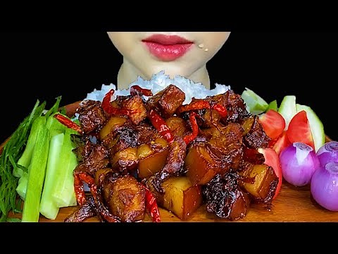 Braised Pork Belly * MUKBANG SOUNDS *