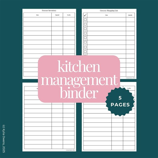Kitchen Food Inventory Management Planner Binder Grocery List Meal Planner Fridge Freezer Pantry Tracker Sheet Organization System Busy Moms - Etsy