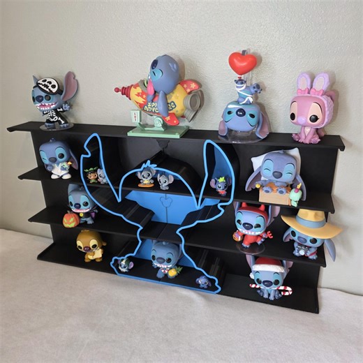 Funko Pop Display Shelf With Blue Silhouette | Wall Mounted Collector Shelf - Etsy