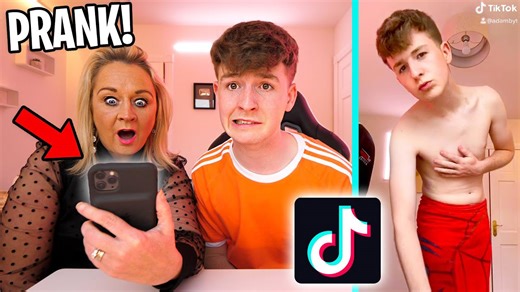 Mom reacts to viral TikTok videos in a hilarious prank