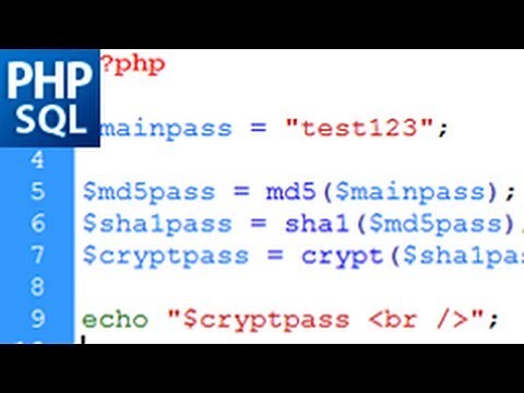 PHP Tutorial: Password Encryption with MD5, SHA1, and Crypt -HD-