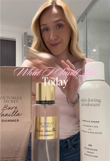 What I smell like today: ✨ @Gem Vanilla Sugar Deodorant @victoriassecret_uk Bare Vanilla VS Bare Sueded Vanilla @Gisou Wildflower Honey