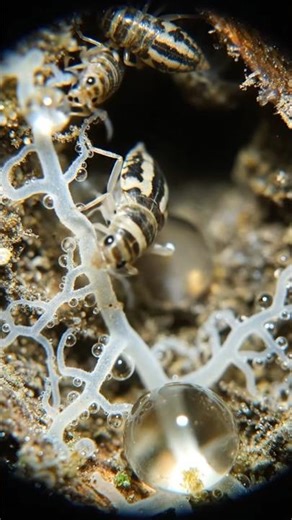 Springtail POV Inside Hidden Soil World Real Micro Colony Exploration #Springtail #MicroWorld