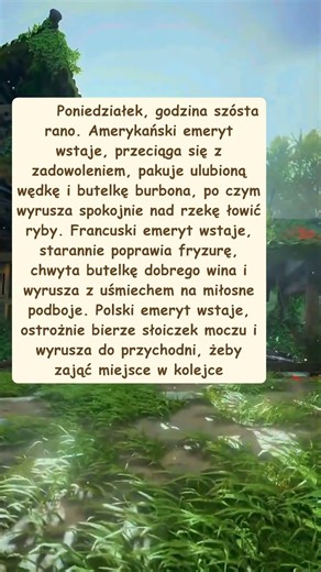 Emeryt amerykański, francuski i polski - każdy ma swój plan na poniedziałek