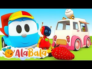 Masina de înghețată - Desene animate educative cu Camionul Leo