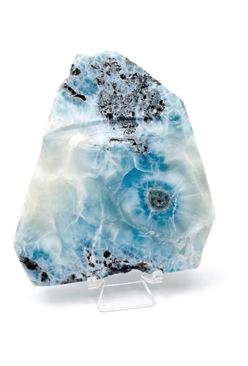 Polished Larimar Slab – Dominican Blue White Stone, Collector Specimen, Home Decor (169g) - Etsy