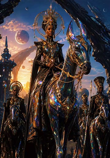 🌌 THE BLACK COSMOS OPENED ITS GATES 👑 AND EARTH REMEMBERED WONDER (🛸 A royal alien transmission where Blackness wears the sky like a crown ✨) Somewhere beyond our little blue planet 🌍 a black sun rose over a crystal empire and called the strange children home 👑 The sky did not break 🌌 it unfolded like dark water and showed a kingdom Earth was never mature enough to explain 🛸 First came the riders 👑 cloaked in midnight silk and gold constellations with faces calm enough to make planets bo