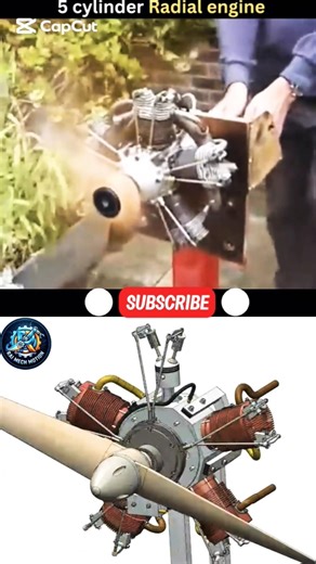 5 Cylinder Radial Engine Explained #aviation #usa #tech #like #jetengine