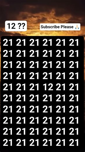 Find the defferent number 12.