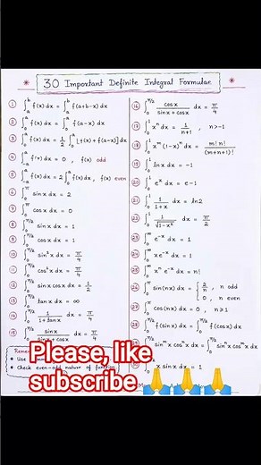 Important Definite Integral Formulae | CBSE Class 12 | JEE Main | CUET UG | B.Sc 🔥🔥 🔥