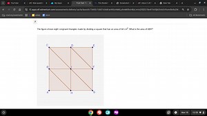 The figure shows eight congruent triangles made by dividing a s... | Filo