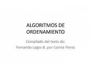 ALGORITMOS DE ORDENAMIENTO - SlideServe
