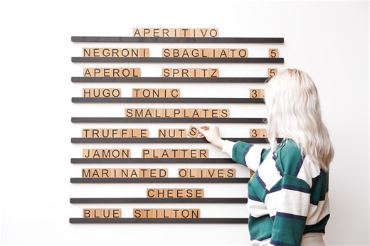 Wooden Wall Menu Board With UV Printing, Changeable Letter Rails for Coffee Shop - Etsy