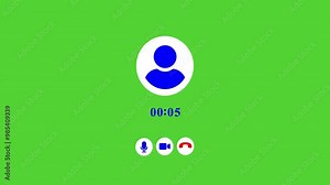 Incoming Call Screen Animation with Accept and Decline Option And Copy Space Placement than Accepting on green Background