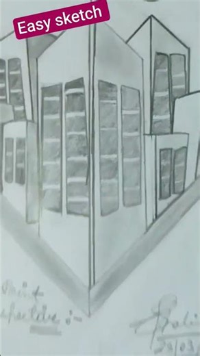 Three point perspective sketch 🙂🙂👍👍