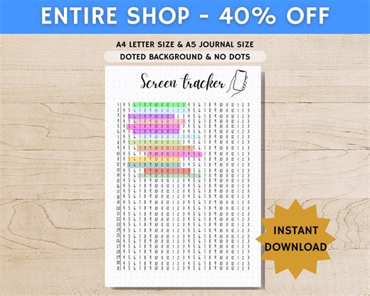 Screen Time Tracker Monthly- Monthly Tracker - Habit Tracker - Phone Tracker - Screen Time Log - PRINTABLE Journal Page - Planner Page - Etsy