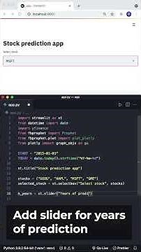 Stock Prediction Web App In Python In 60 Seconds! #Shorts