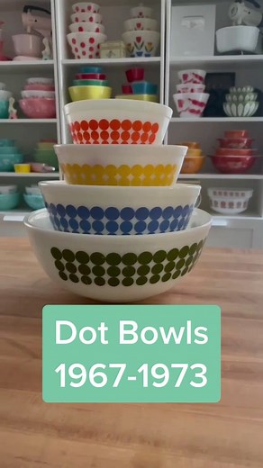 Vintage Pyrex Dot Bowls 1967-1973