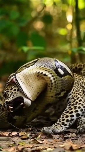 Who is More Powerful? Python or Leopard #wildlife #animals